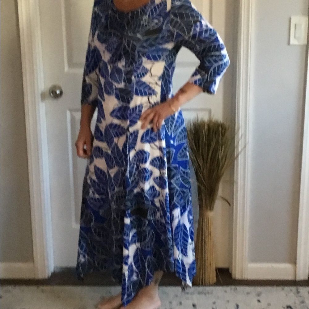 ASYMMETRIC HEM MIDI DRESS
